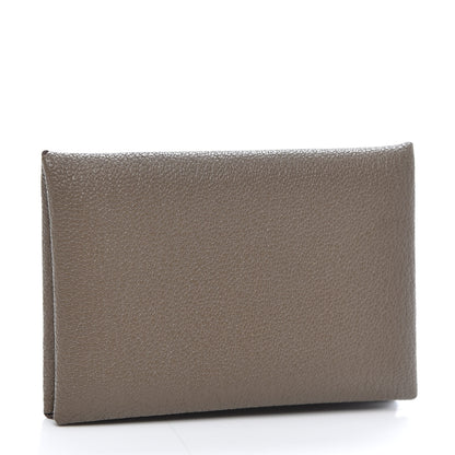 Hermes Chevre Mysore Calvi Card Case Etoupe 3 of 7