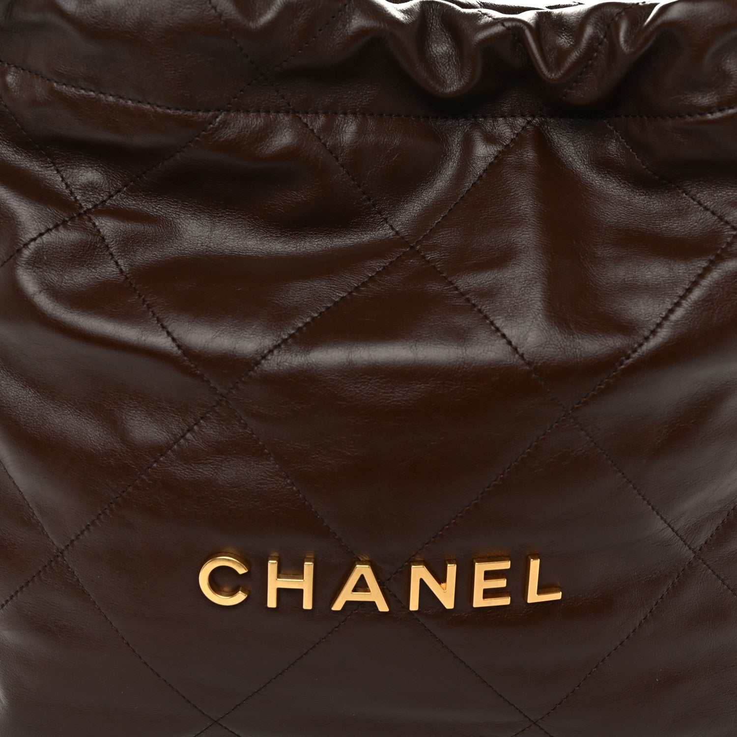 Chanel Shiny Calfskin Quilted Small Chanel 22 Dark Brown 9 of 11