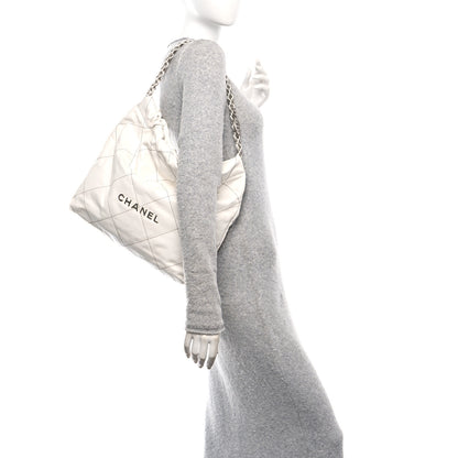 Chanel Shiny Calfskin Quilted Chanel 22 White Black 2 of 11