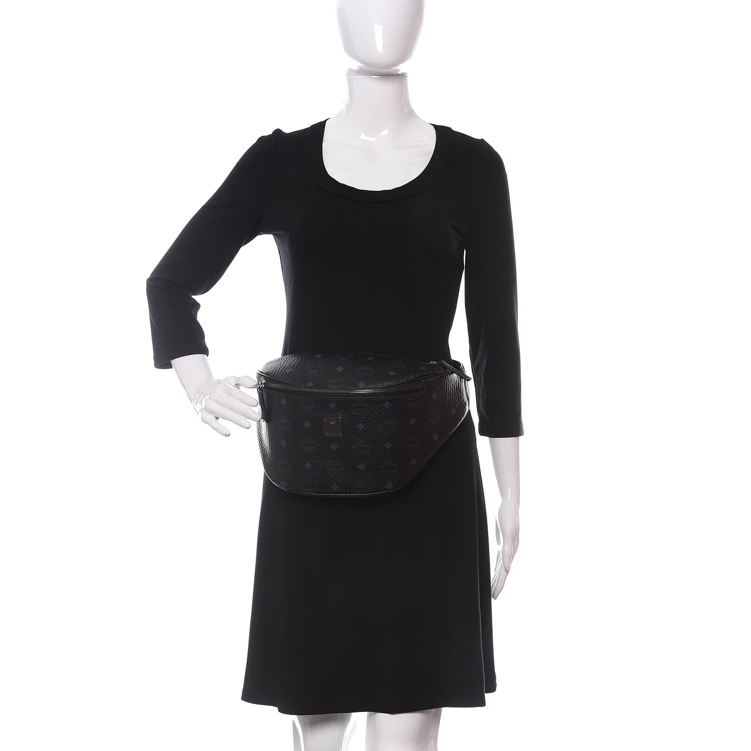 MCM Visetos Medium Stark Belt Bag Black 2 of 9