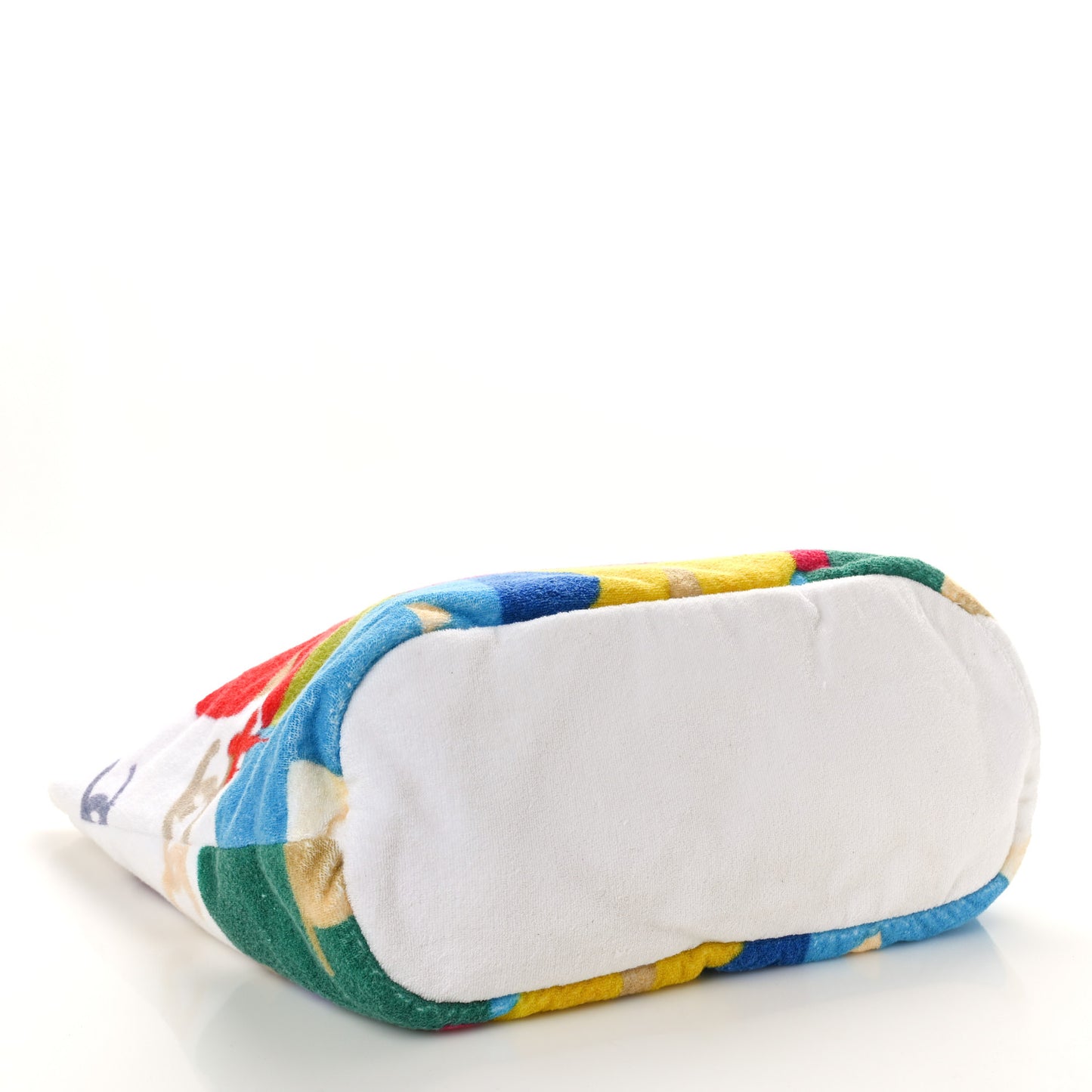Terry Cotton Beach Tote Towel Set White Multicolor