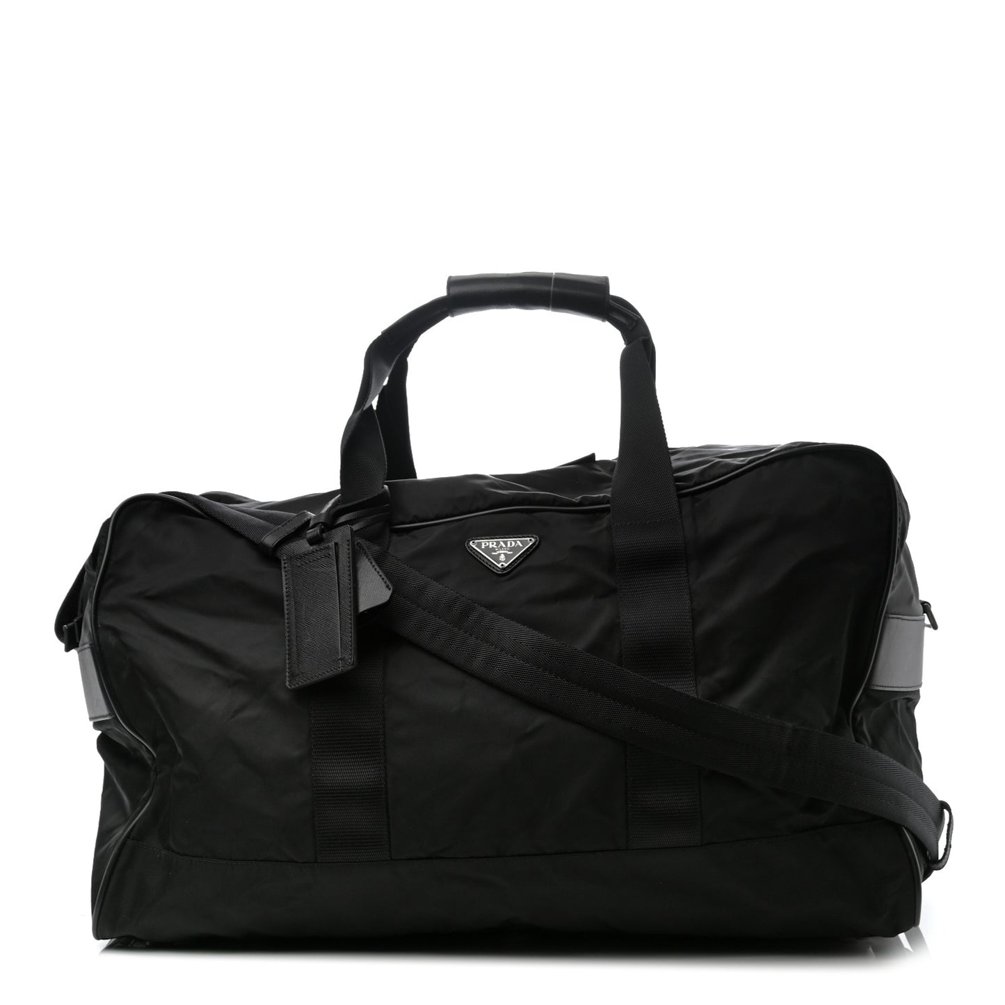 Tessuto Nylon Saffiano Viaggio Carry On Travel Bag Black