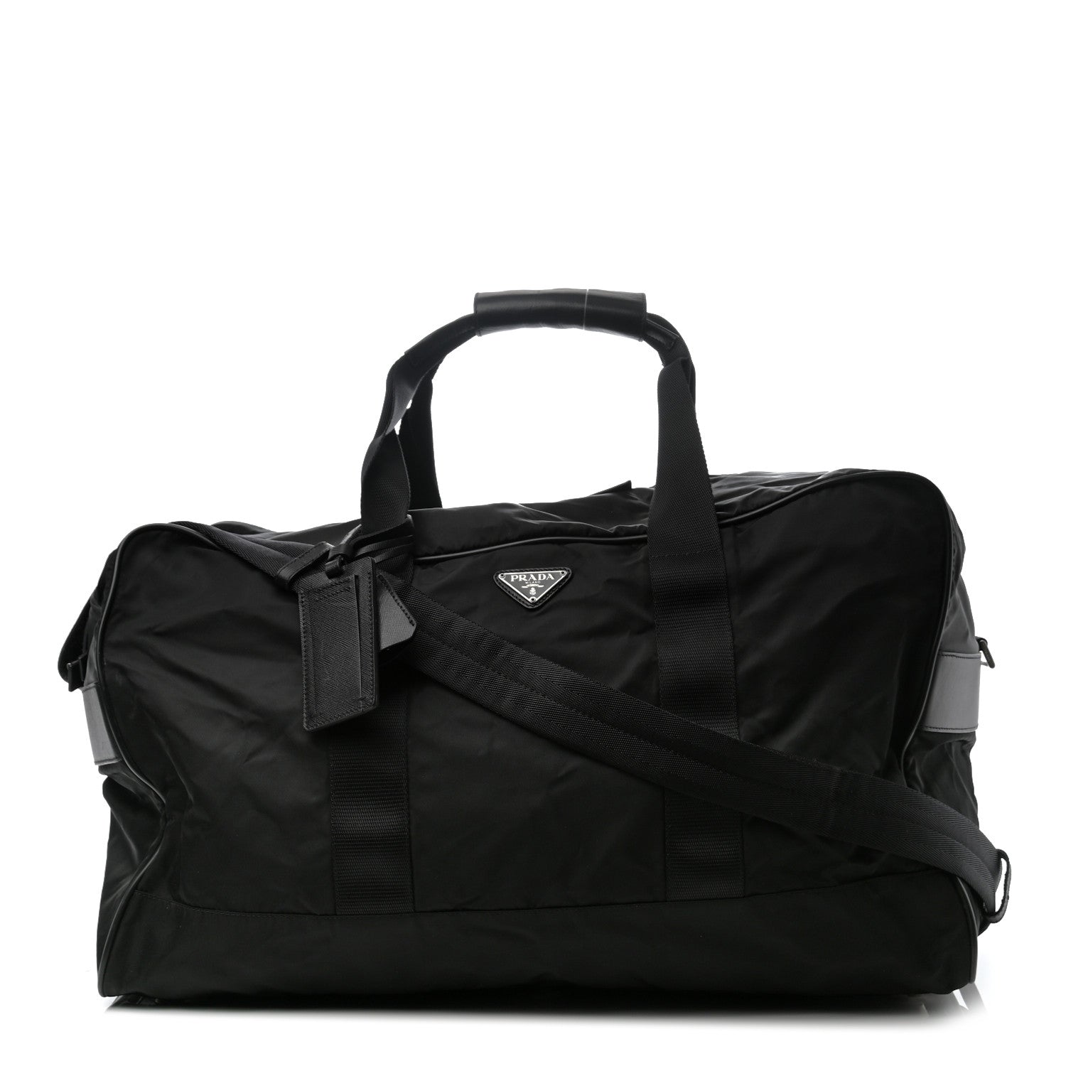 Prada Tessuto Nylon Saffiano Viaggio Carry On Travel Bag Black 1 of 8