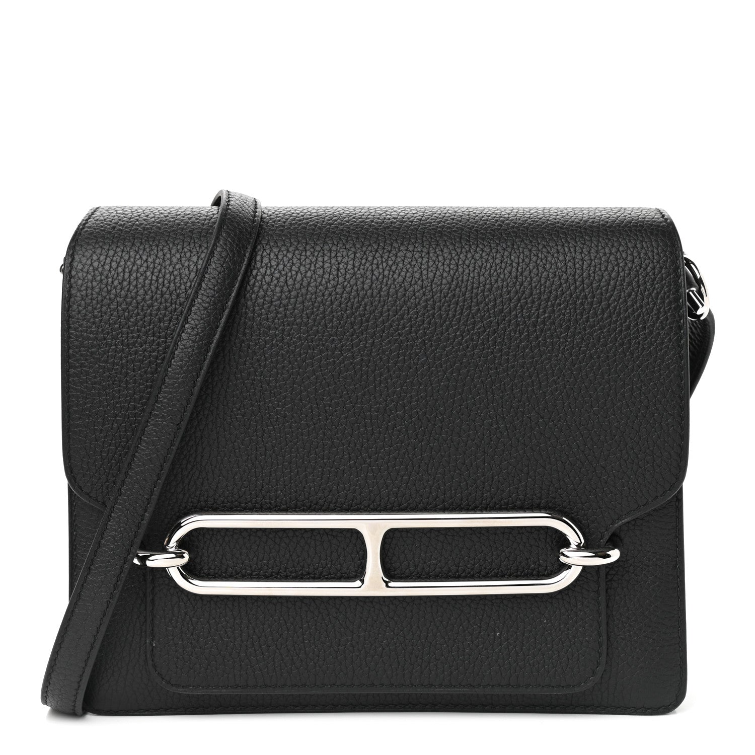 Hermes Taurillon Clemence Sac Roulis 23 Black 1 of 13