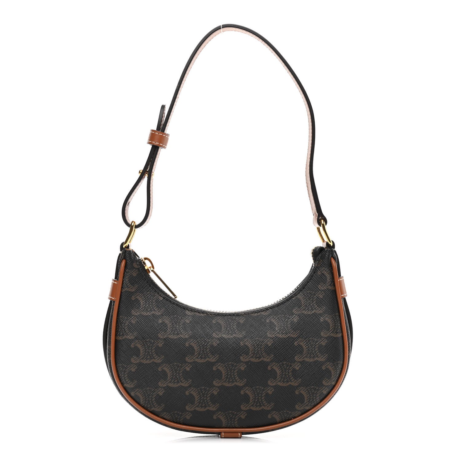 Celine Canvas Calfskin Mini Ava Triomphe Shoulder Bag Tan 1 of 11