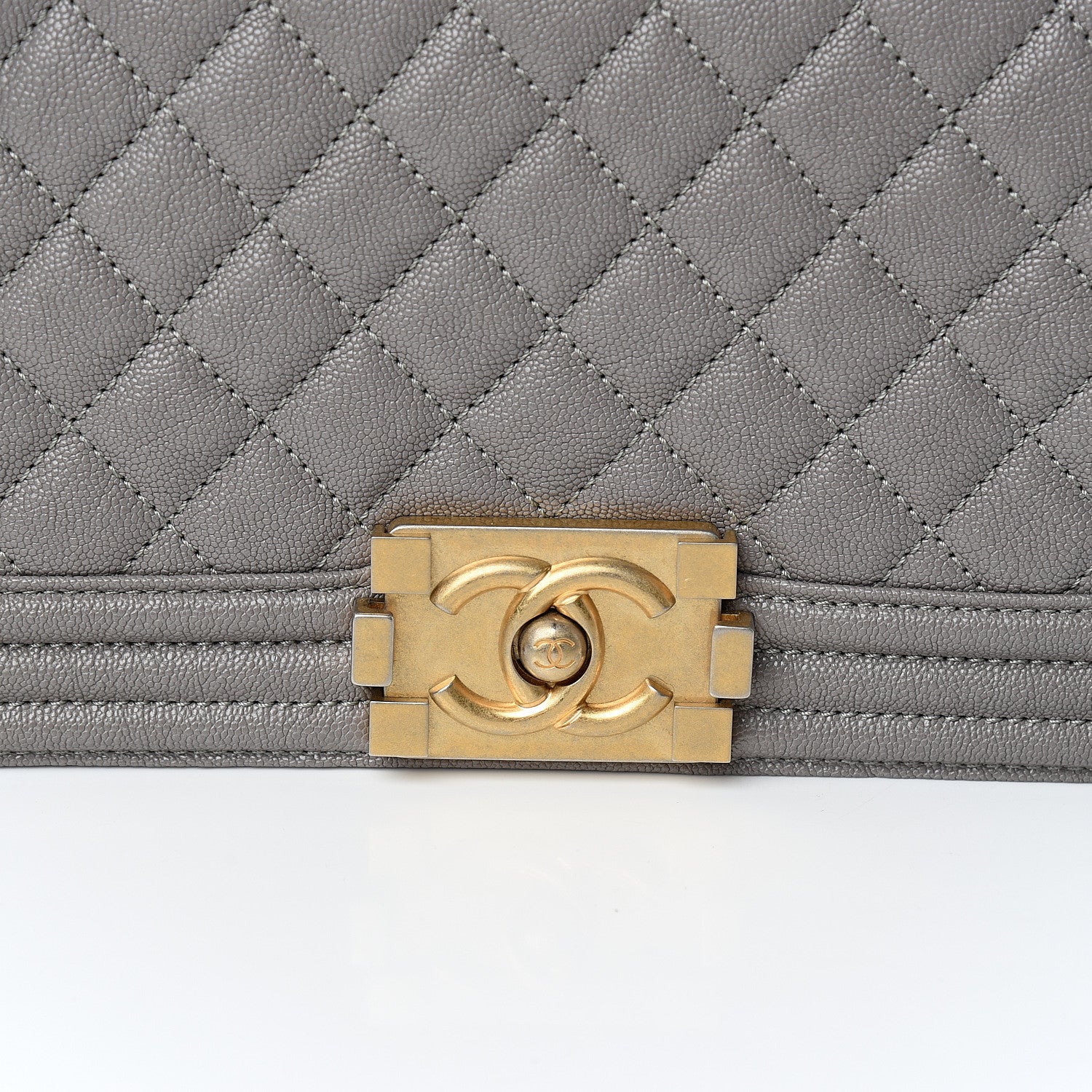 Chanel Caviar Quilted Medium Boy Flap Grey 9 of 10