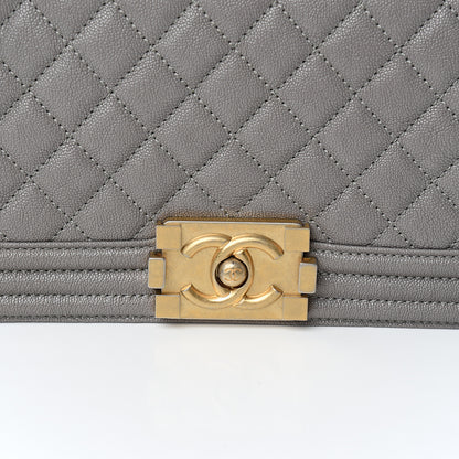 Chanel Caviar Quilted Medium Boy Flap Grey 9 of 10