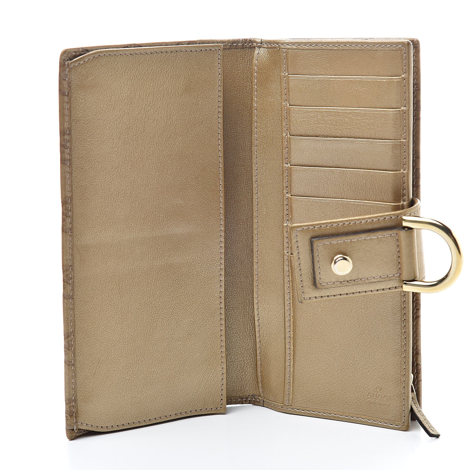 Gucci Metallic Guccissima Abbey Continental Wallet Gold 5 of 11