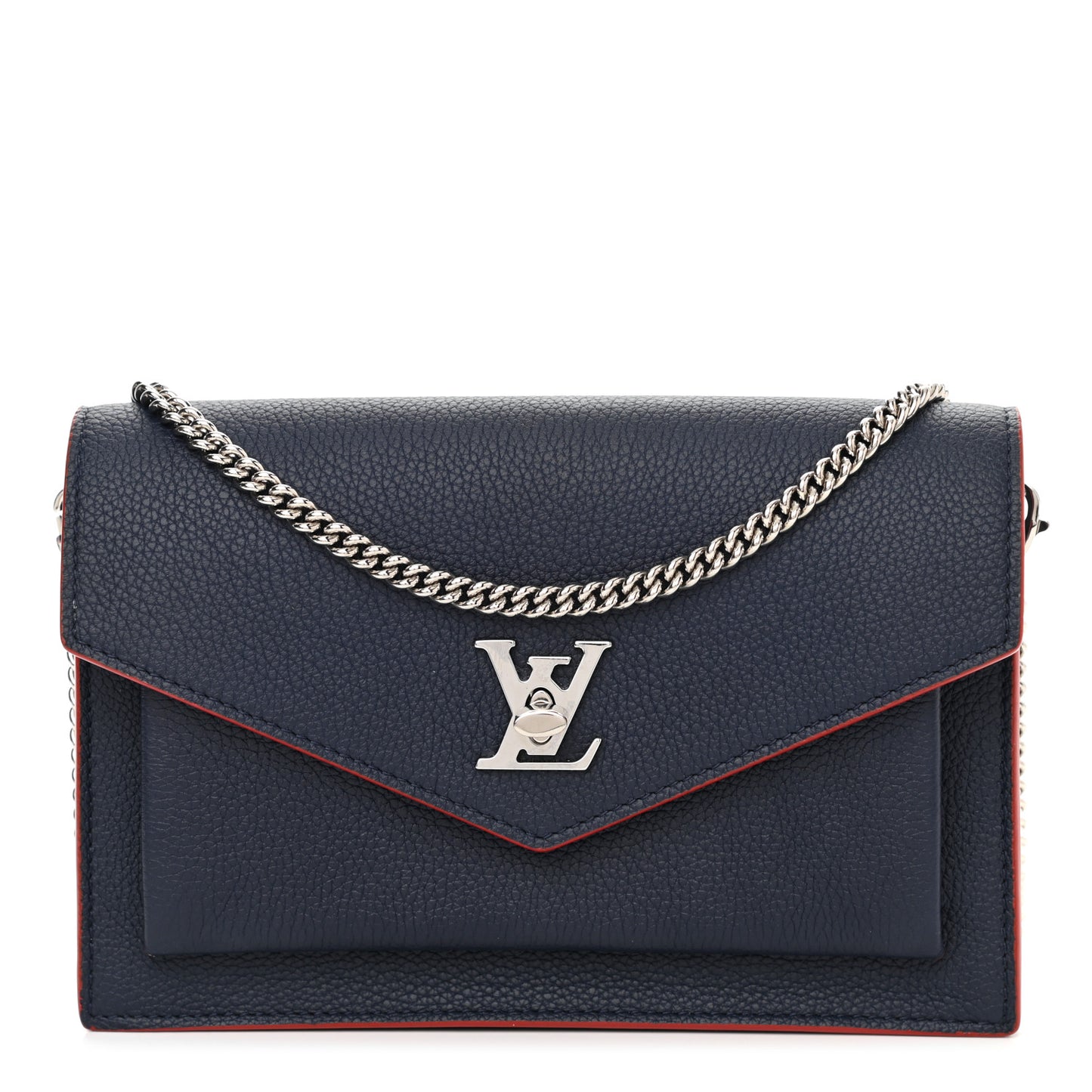 Soft Calfskin My Lockme Chain Pochette Marine Rouge
