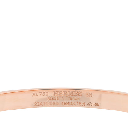 Hermes 18K Rose Gold Diamond PM Kelly Full Pave Bracelet SH 3 of 4