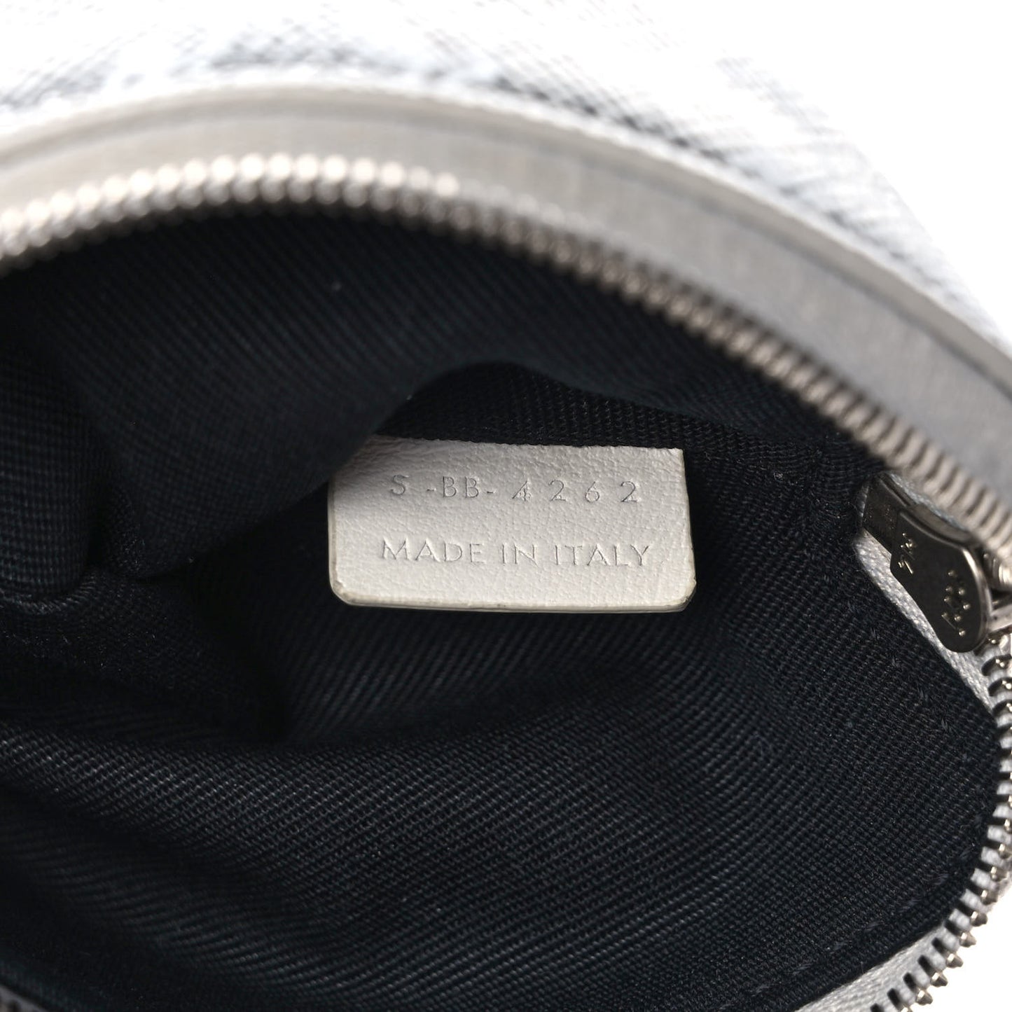Triomphe Canvas Coin and Card Pouch Silver White