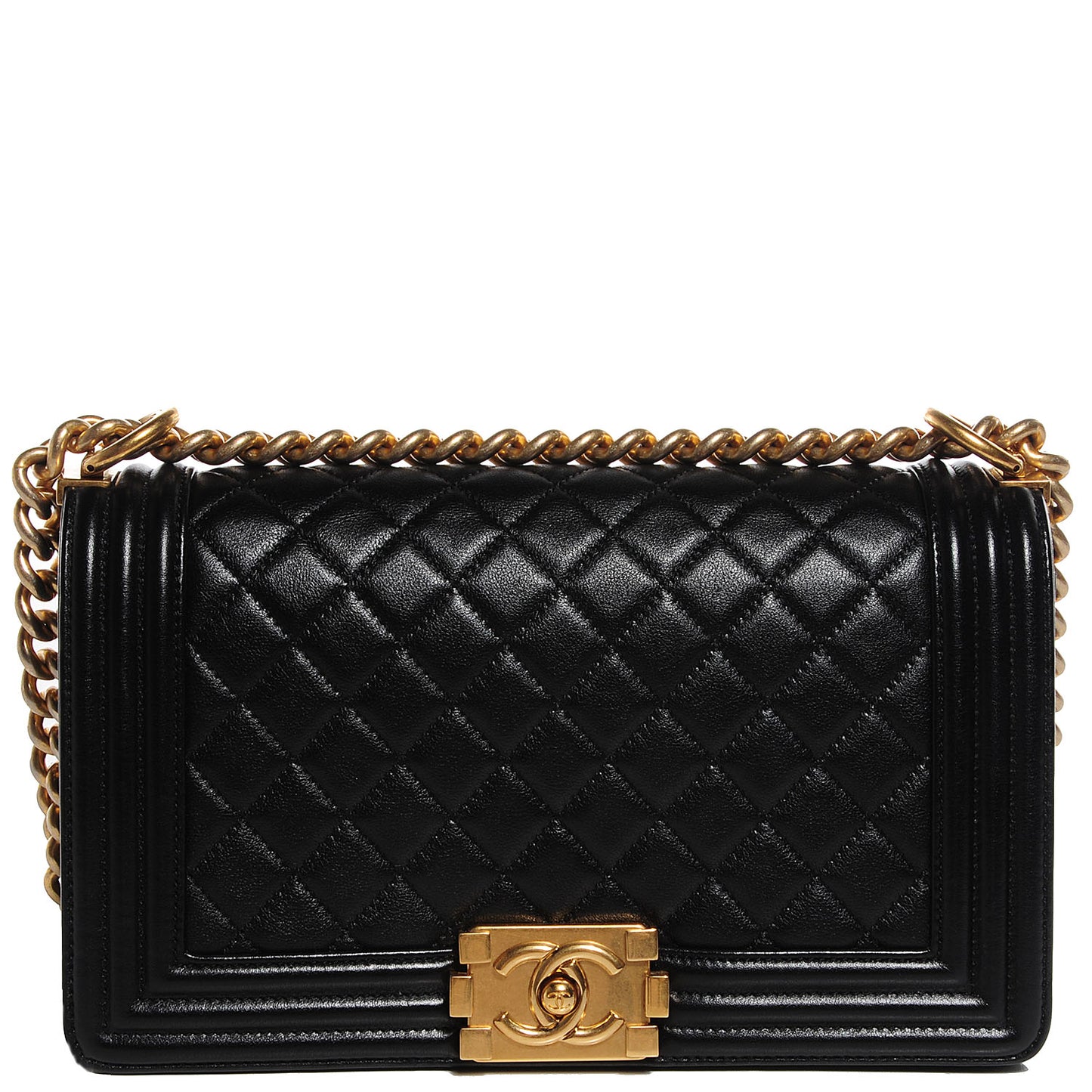 Calfskin Medium Boy Flap Black