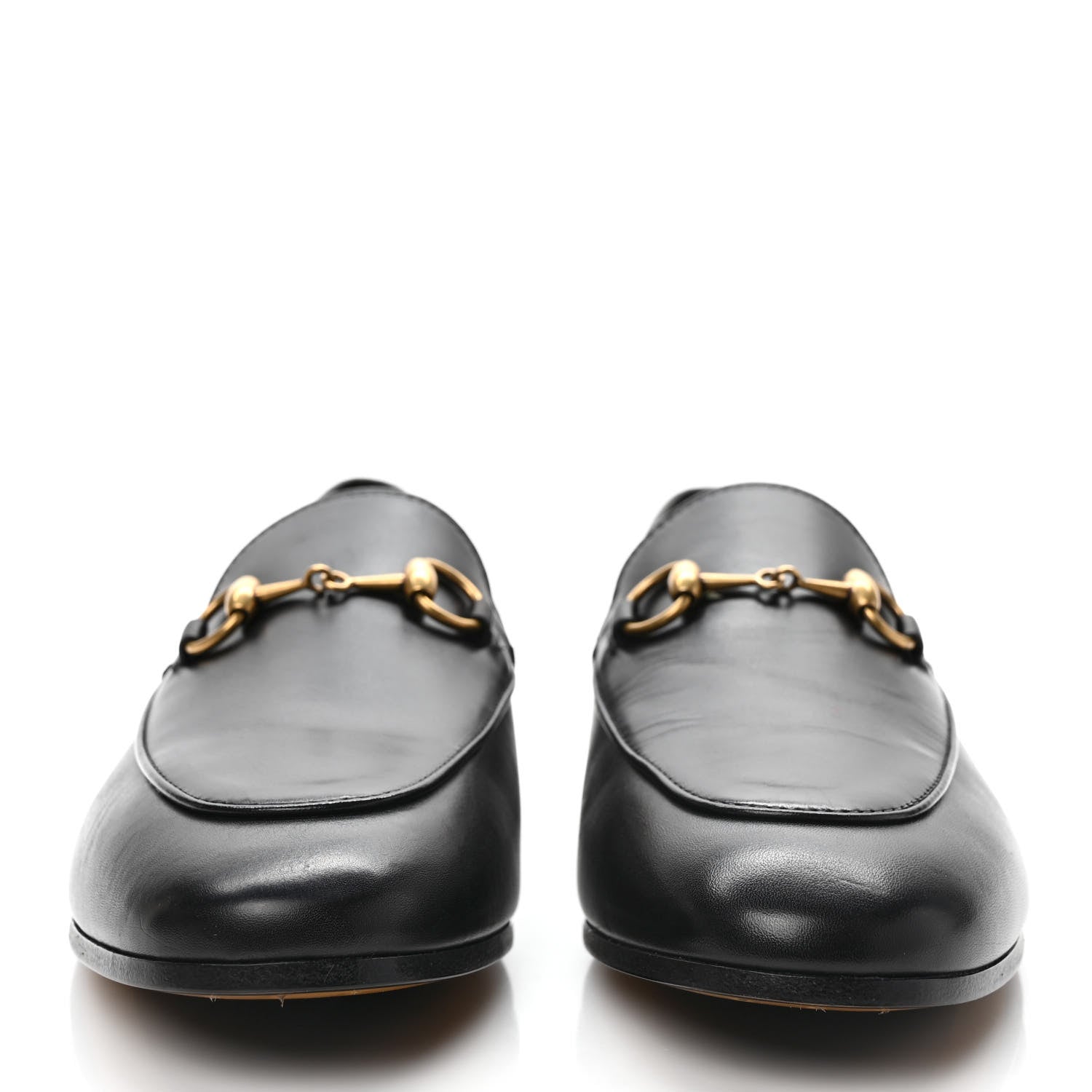 Gucci Calfskin Womens Jordaan Loafers 37.5 Black 2 of 8
