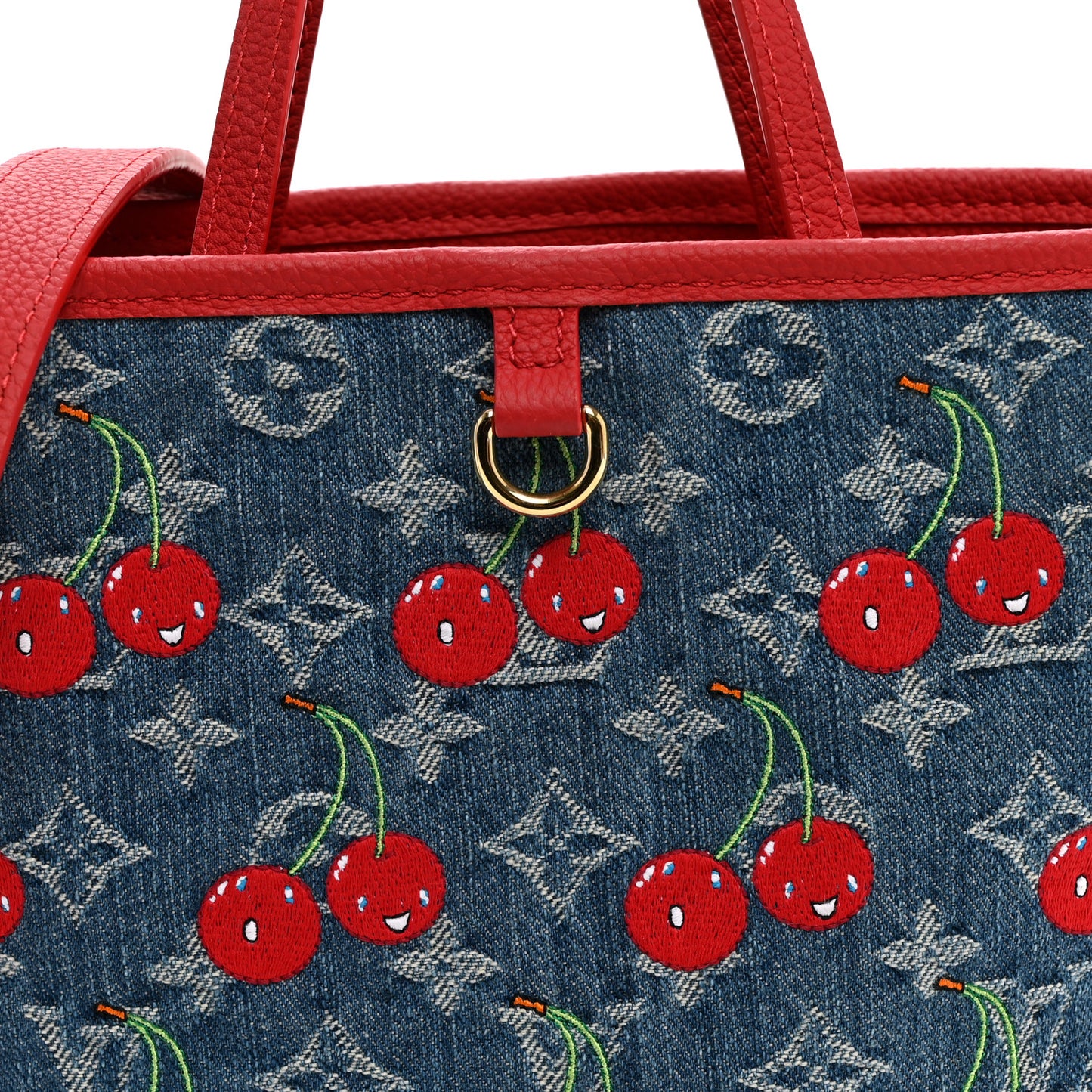 LV X TM Monogram Denim Cerises Neverfull Inside Out BB