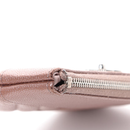 Chanel Metallic Caviar Chevron Quilted Small Vintage Mademoiselle Cosmetic Case Pink 8 of 10