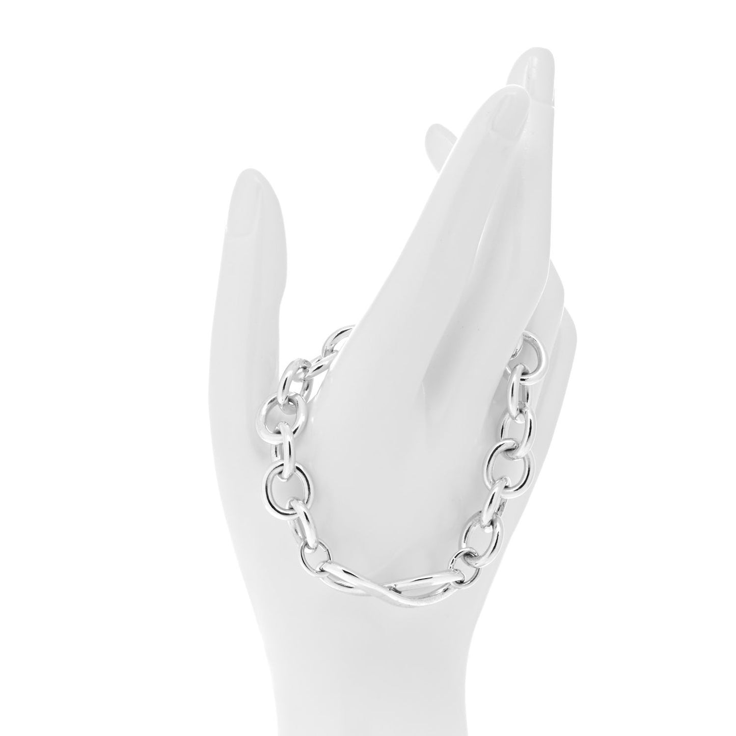 Sterling Silver Wide Infinity Chain Bracelet