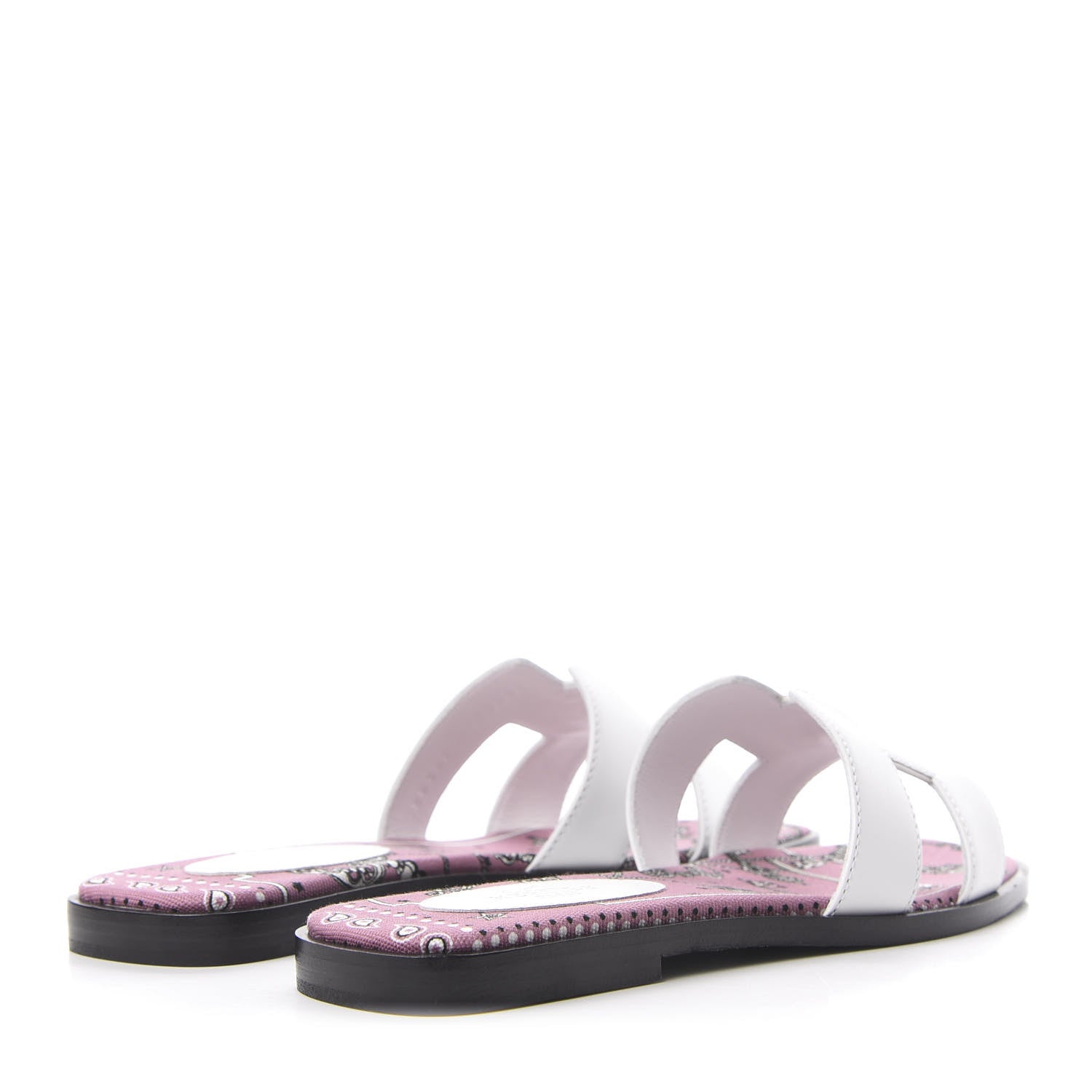 Hermes Box Calfskin Bois De Rose Oran Sandals 35.5 White 4 of 9