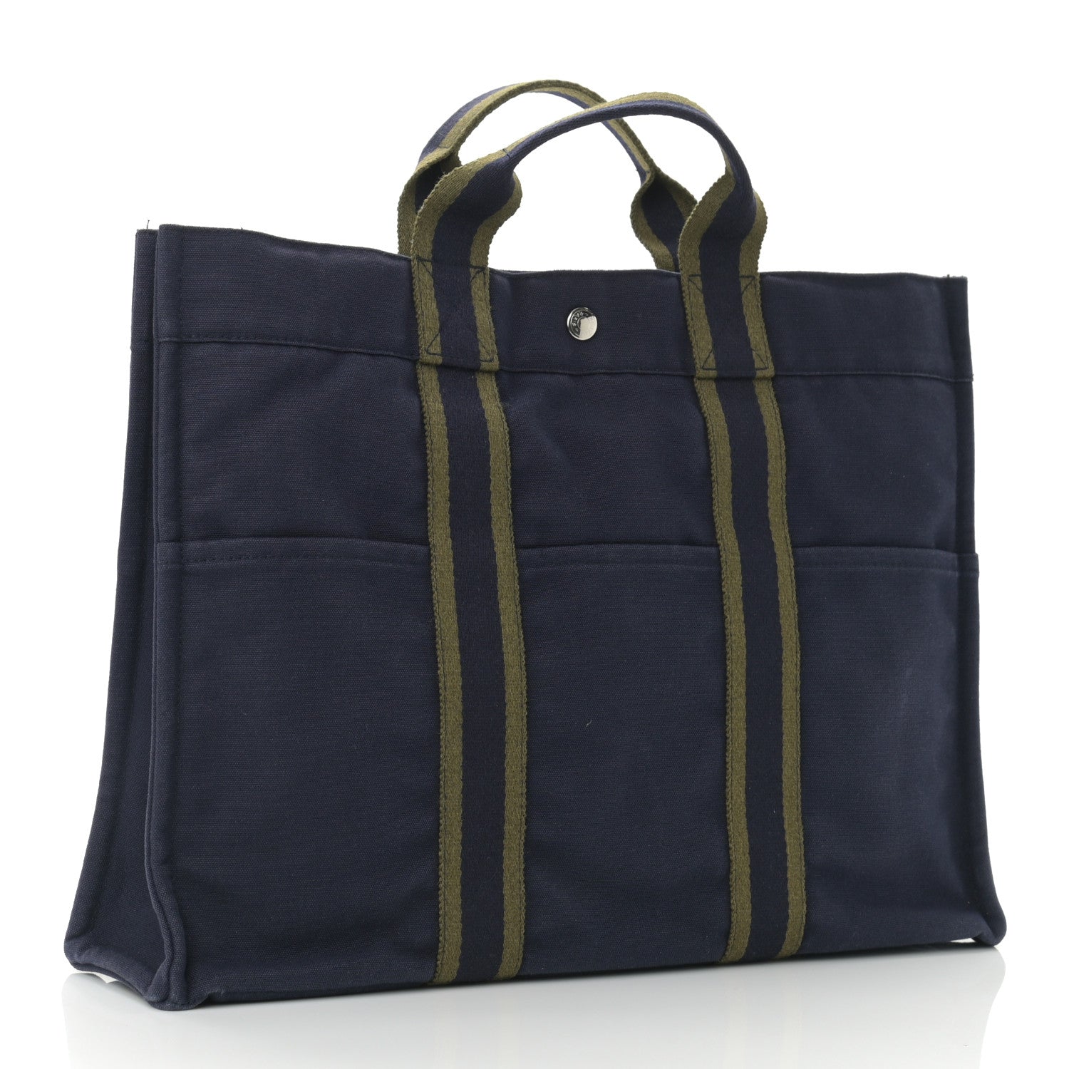 Hermes Canvas Herline GM Tote Navy 3 of 10