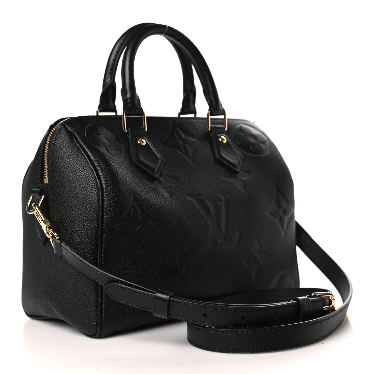 Louis Vuitton Empreinte Monogram Giant Speedy Bandouliere 25 Black 3 of 9