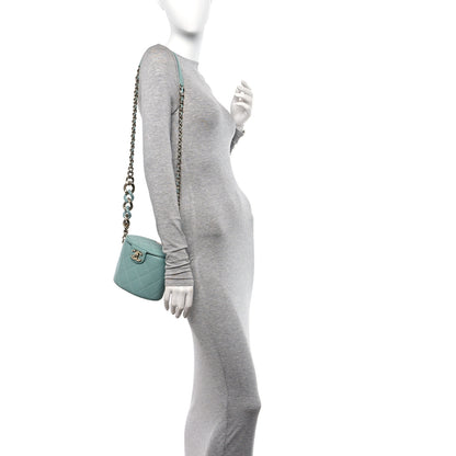 Chanel Lambskin Resin Elegant Chain Vanity Case Light Blue 2 of 13