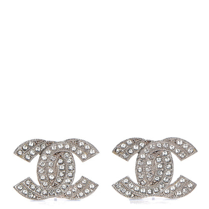 Chanel Crystal CC Earrings Silver 1 of 6