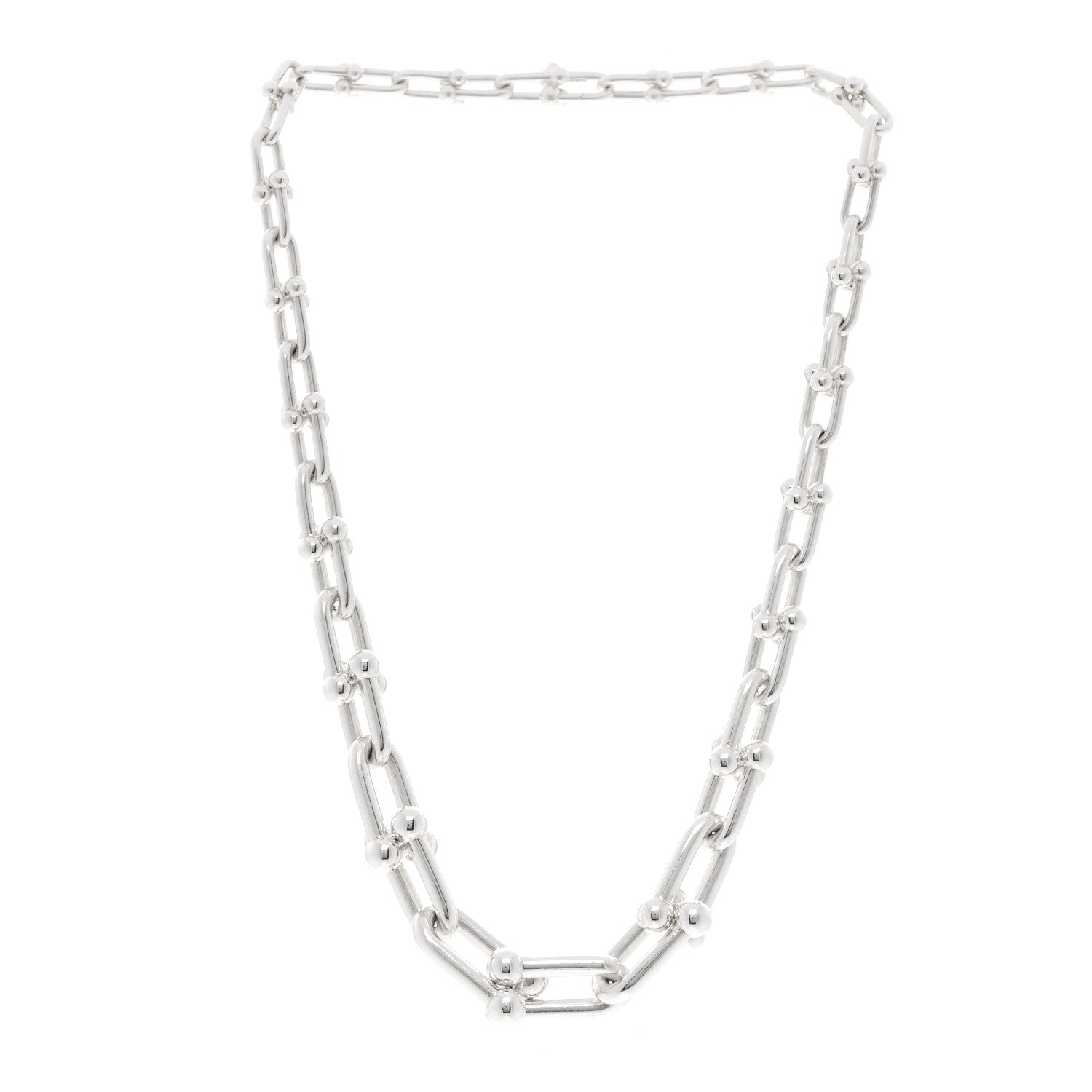 Tiffany Sterling Silver HardWear Graduated Link Necklace 1693013