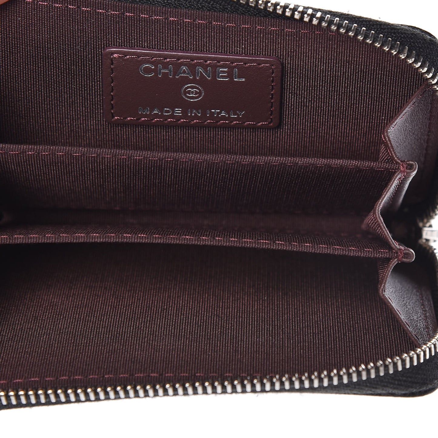 Grained Calfskin Neo Executive Zip Coin Purse Black