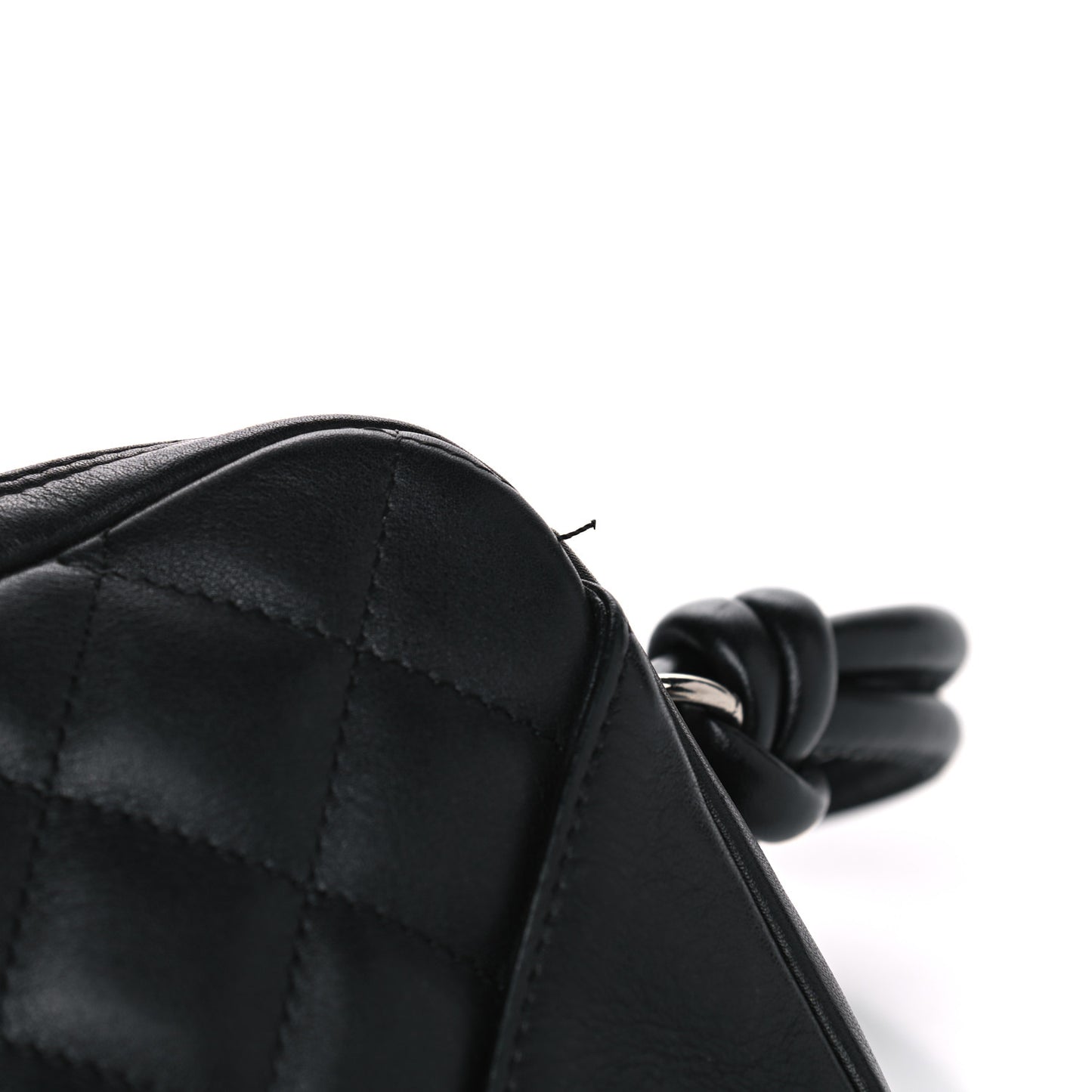 Calfskin Quilted Cambon Pochette Black White