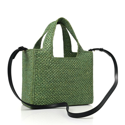 Loewe X PAULA'S IBIZA Raffia Font Tote Green 3 of 9