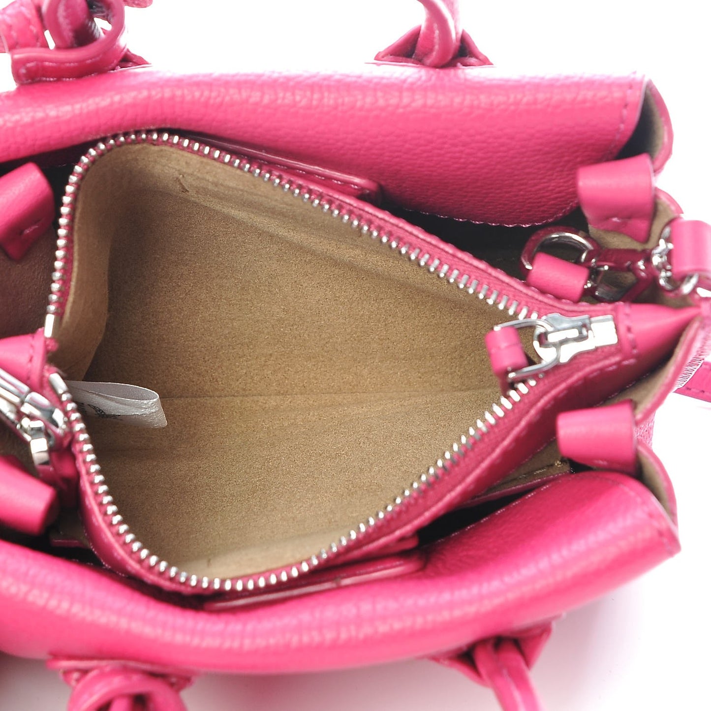 Grained Calfskin Micro Milla Tote Beetroot Pink