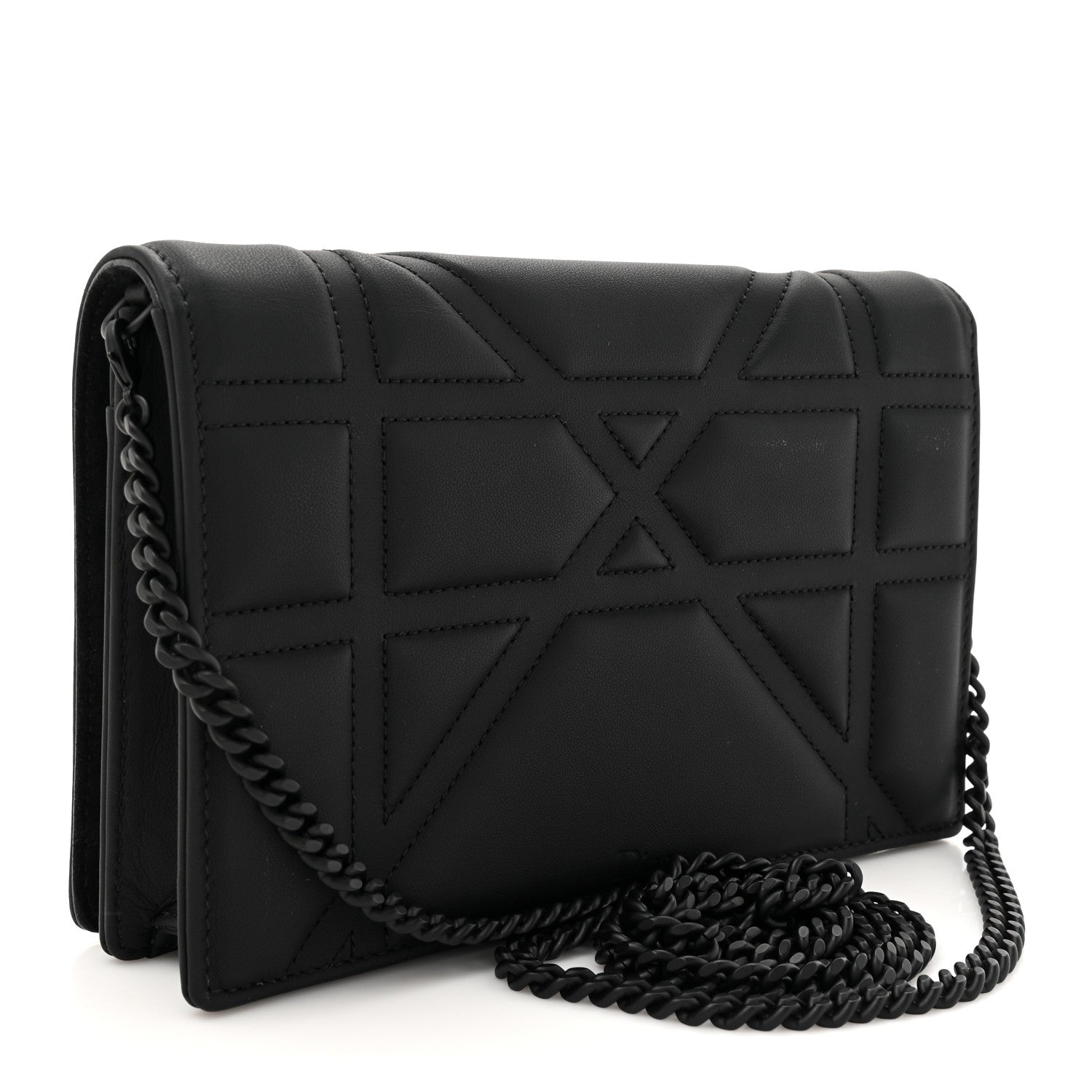 Christian Dior Ultra Matte Calfskin Diorama Wallet on Chain Pouch Black 3 of 11