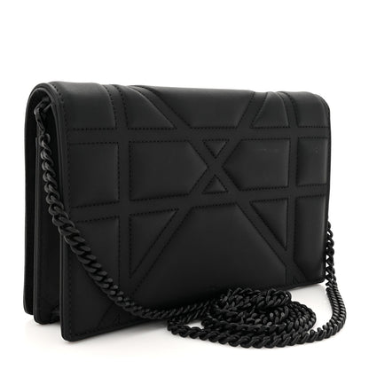 Christian Dior Ultra Matte Calfskin Diorama Wallet on Chain Pouch Black 3 of 11