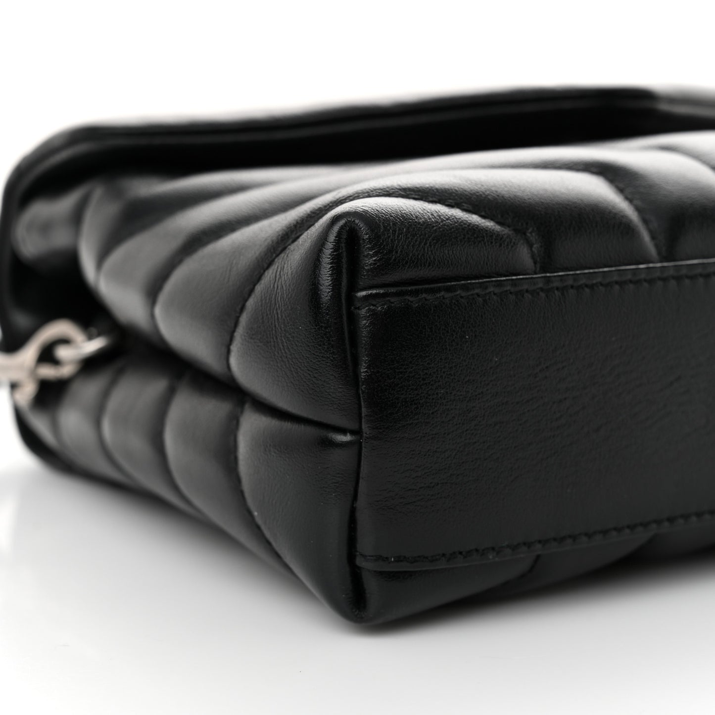 Calfskin Y Quilted Monogram Toy Loulou Crossbody Bag Black