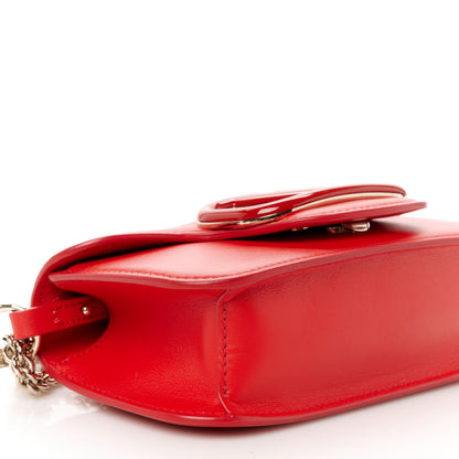 Valentino Garavani Calfskin Enamel Vlogo Small Loco Shoulder Bag Rouge Pur 8 of 9