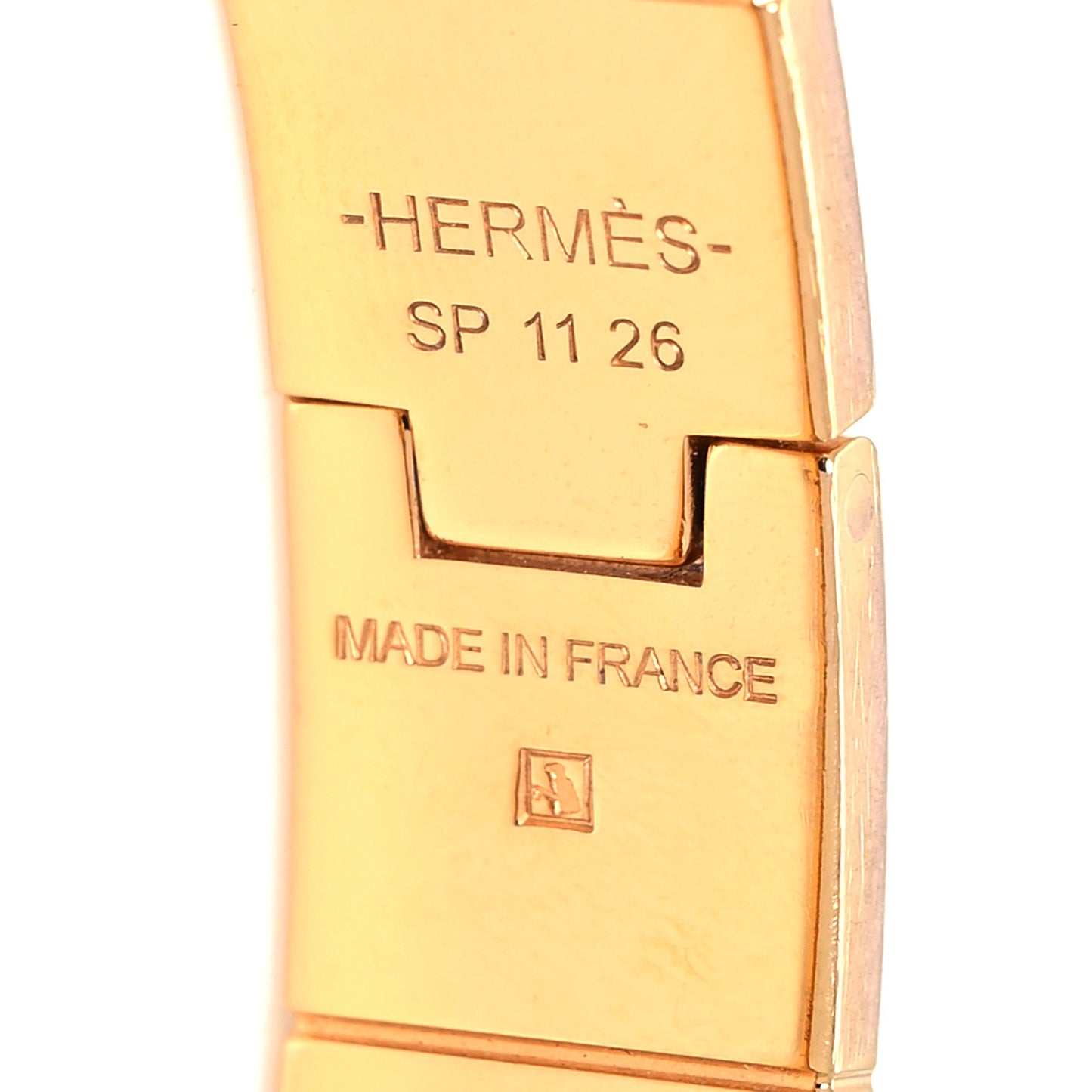 Enamel Charniere Uni Narrow Hinged Bracelet S White