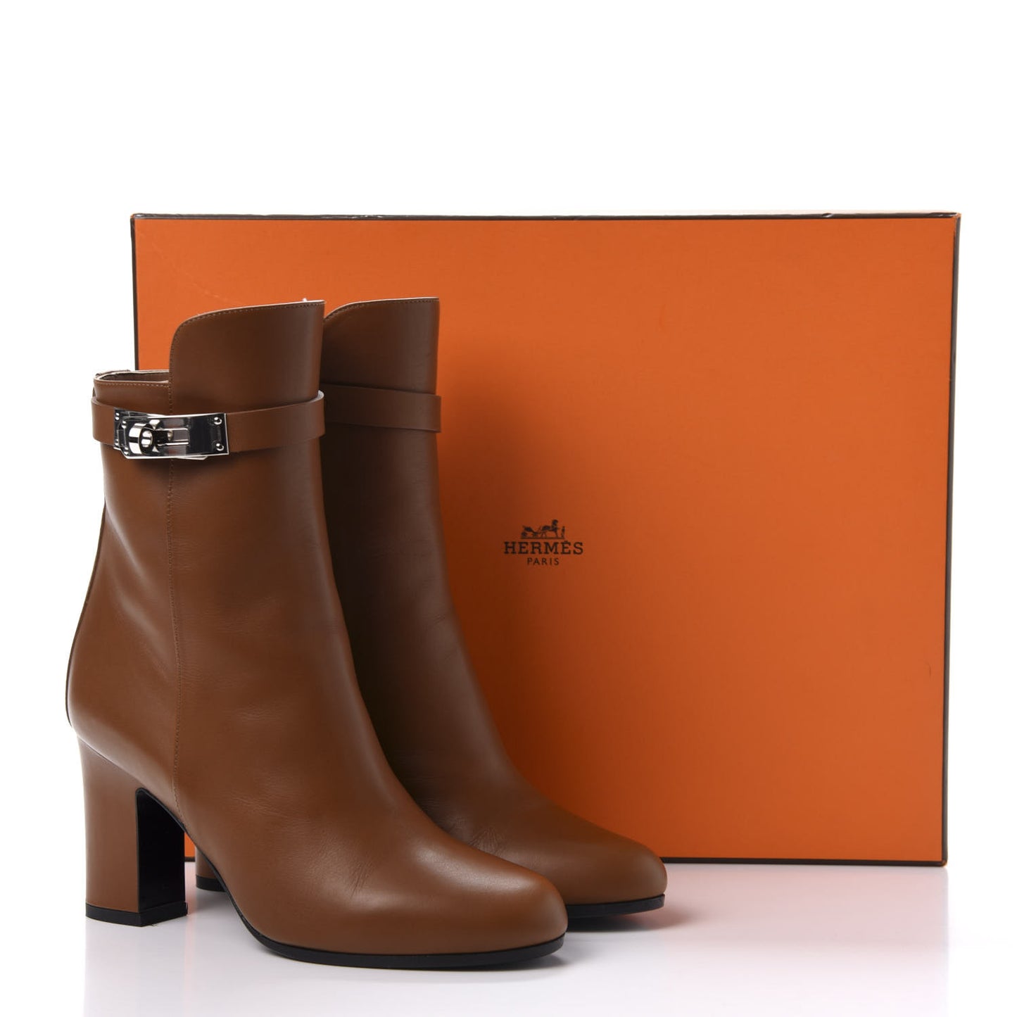 Calfskin Joueuse Ankle Boots 35.5 Camel