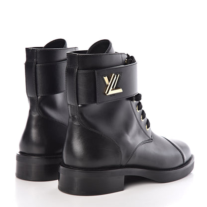 Louis Vuitton Calfskin Wonderland Ranger Boots 39 Black 4 of 8