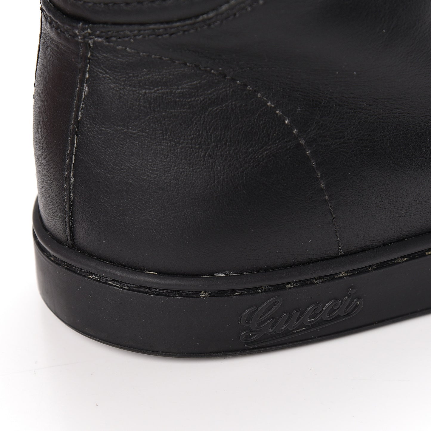 Calfskin GG Viaggio High-Top Sneakers 10.5 Black Green Fluo