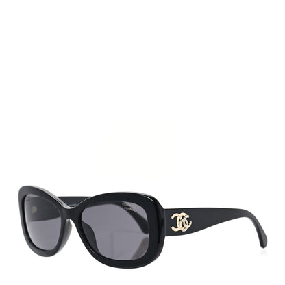 Chanel Acetate Polarized CC Sunglasses 5468B Black 1 of 6