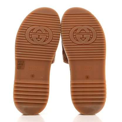 Gucci Canvas GG Monogram Angelina Platform Slide Sandals 39 Beige Ruggine 5 of 8