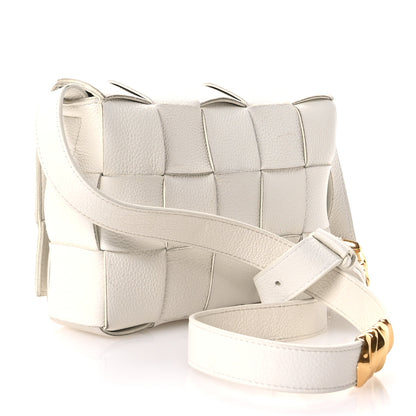 Bottega Veneta Grained Calfskin Maxi Intrecciato Cassette Crossbody Bag White 3 of 12