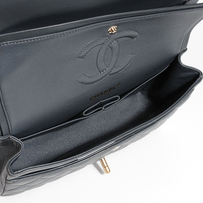 Chanel Lambskin Quilted Medium Double Flap Charcoal Grey 9 of 9