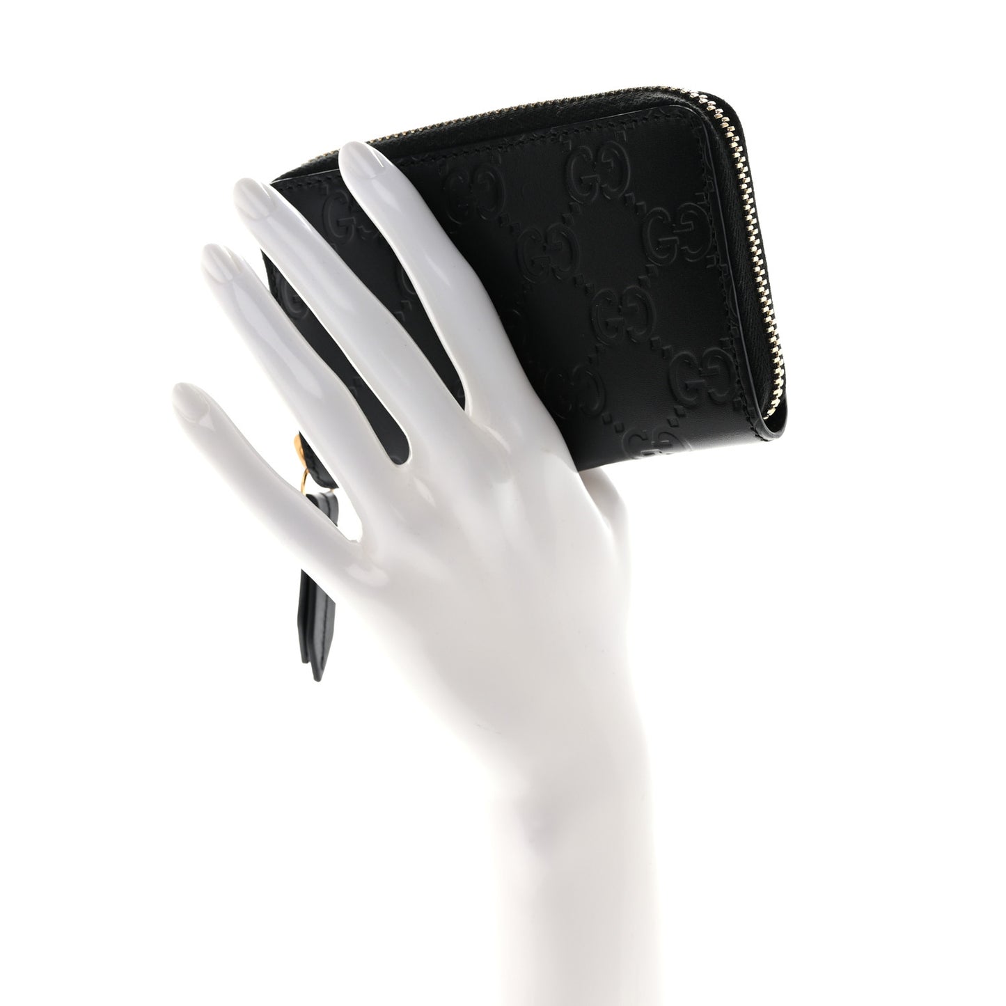 Guccissima Zip Around Card Case Black