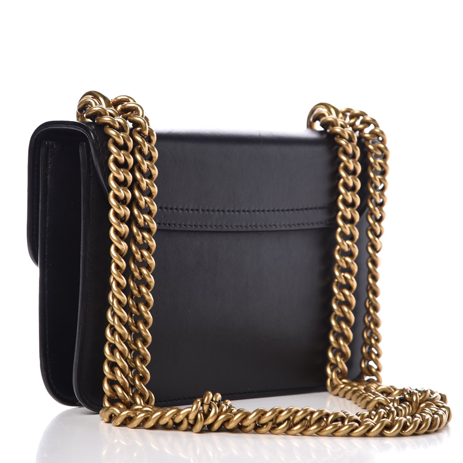 Gucci Calfskin Peony Small Chain Shoulder Bag Black 4 of 12