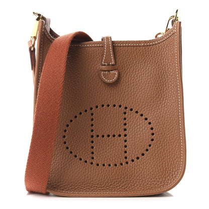 Hermes Taurillon Clemence Amazone Evelyne TPM Gold Cuivre 1 of 11
