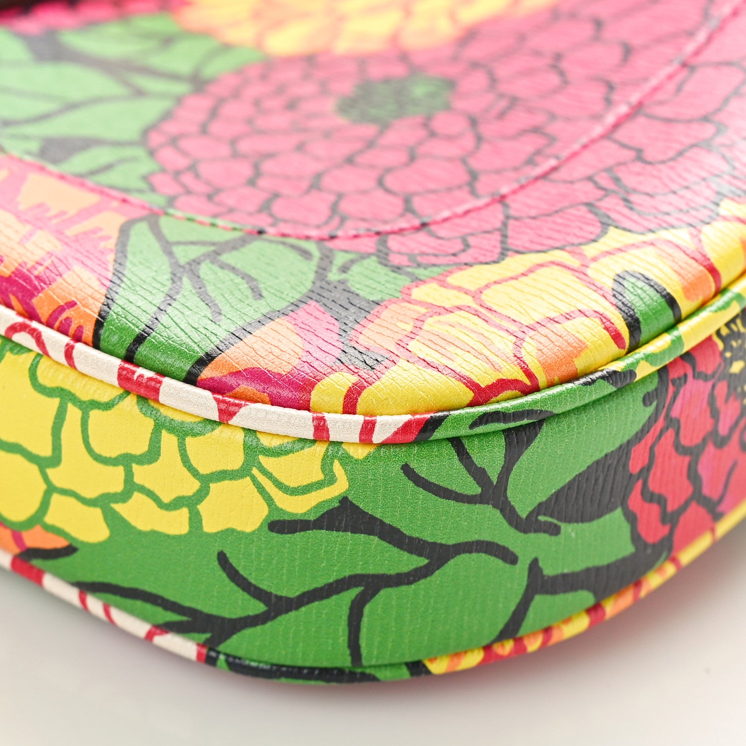 Gucci X KEN SCOTT Textured Calfskin Pomponica Print Small Jackie 1961 Hobo Multicolor Fuxia Pompon 10 of 10