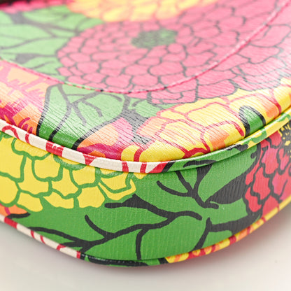 Gucci X KEN SCOTT Textured Calfskin Pomponica Print Small Jackie 1961 Hobo Multicolor Fuxia Pompon 10 of 10