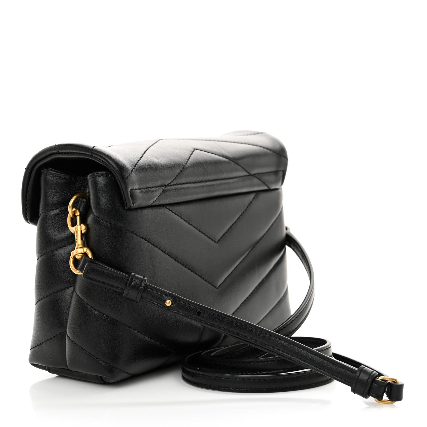 Saint Laurent Calfskin Y Quilted Monogram Toy Loulou Crossbody Bag Black 2 of 11