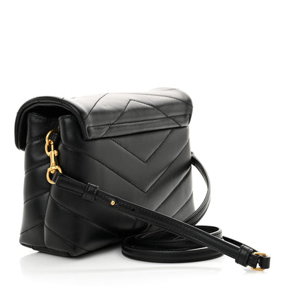 Saint Laurent Calfskin Y Quilted Monogram Toy Loulou Crossbody Bag Black 2 of 11