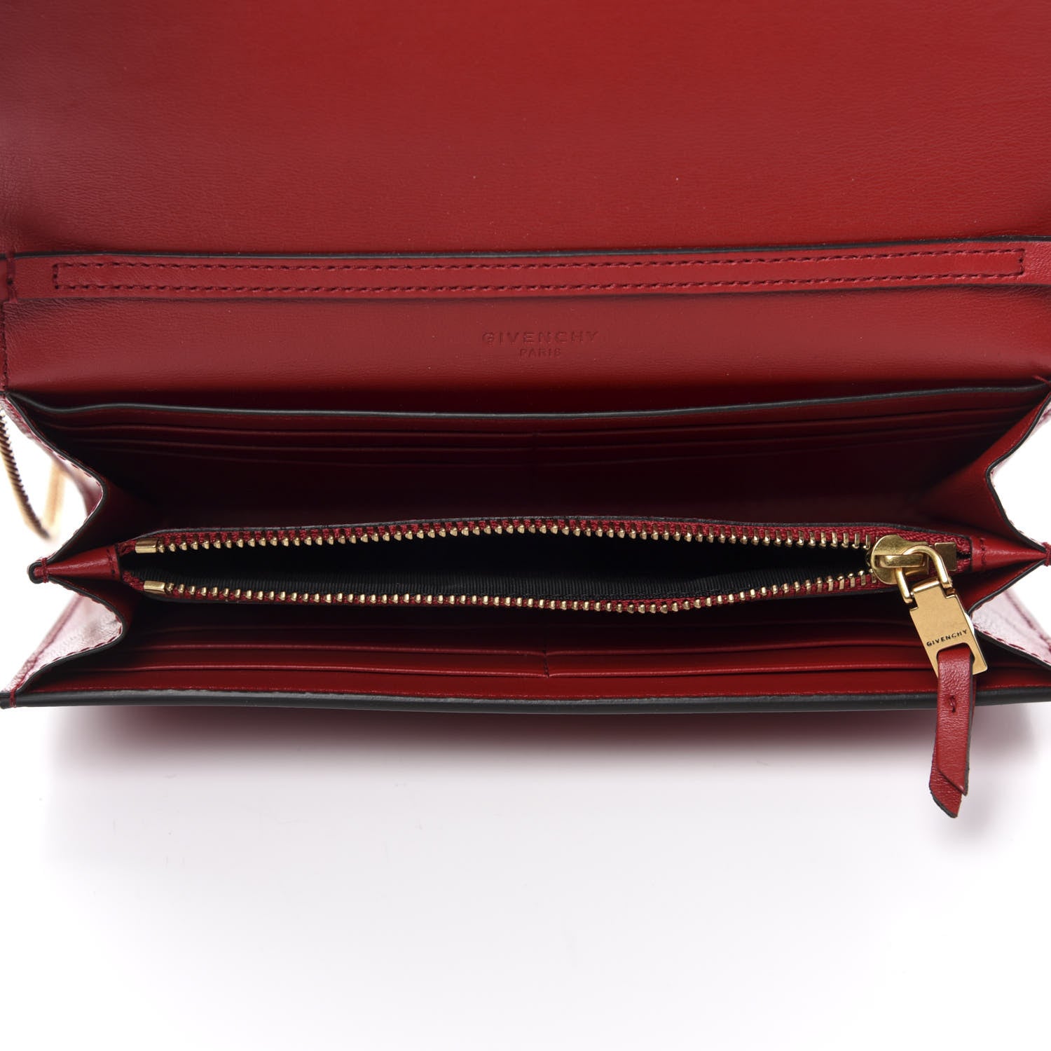 Givenchy Goatskin Quilted GV3 Chain Wallet Vermillon 5 of 12